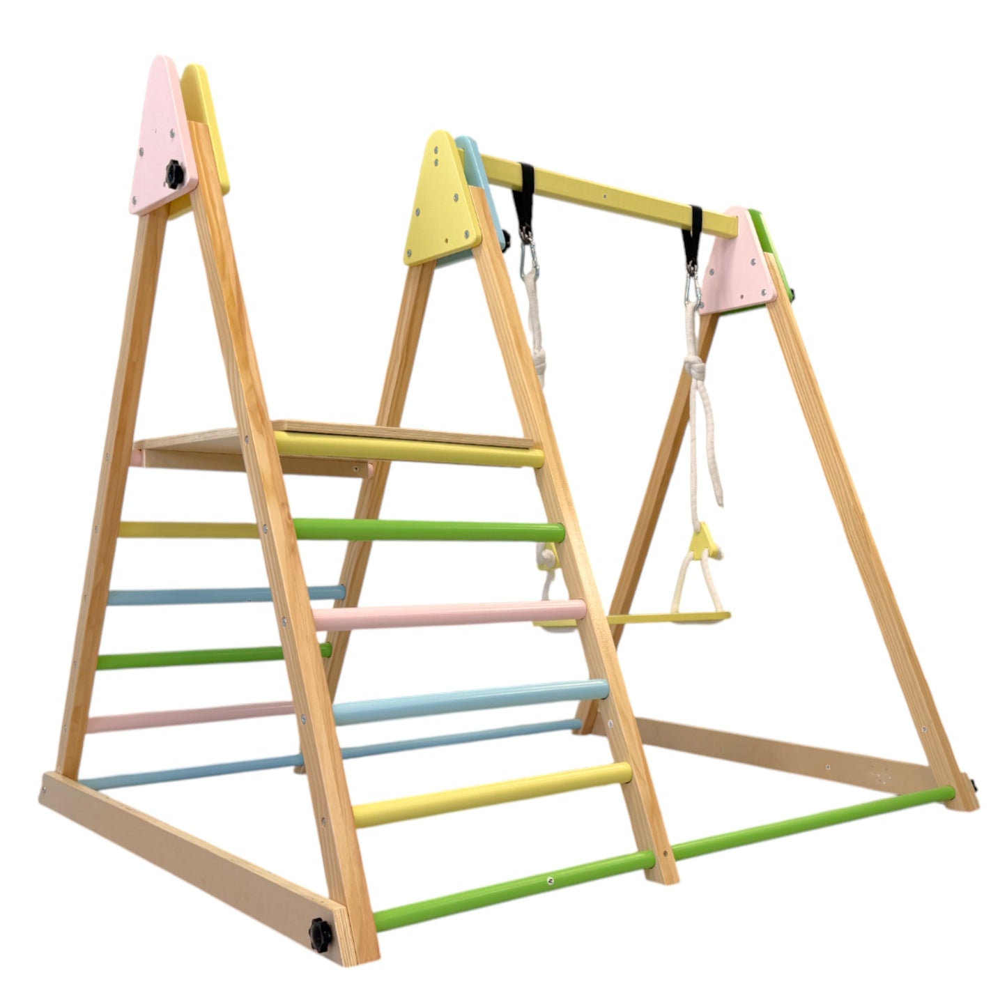 Triangolo Pikler (pickler) in legno per bambini 4 in 1: altalena, scivolo, struttura per arrampicata e rampa | Ginger Home