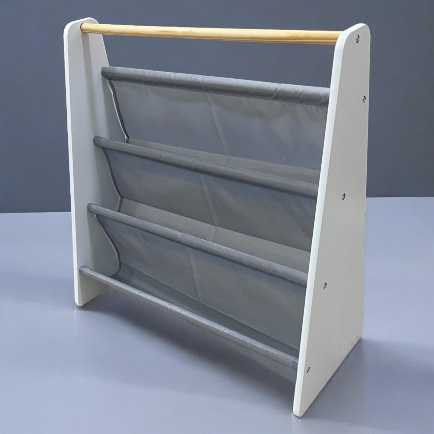 Преносима Детска Етажерка за Книги GINGER HOME, Обзавеждане за Детска Стая, Бяло, Сиво