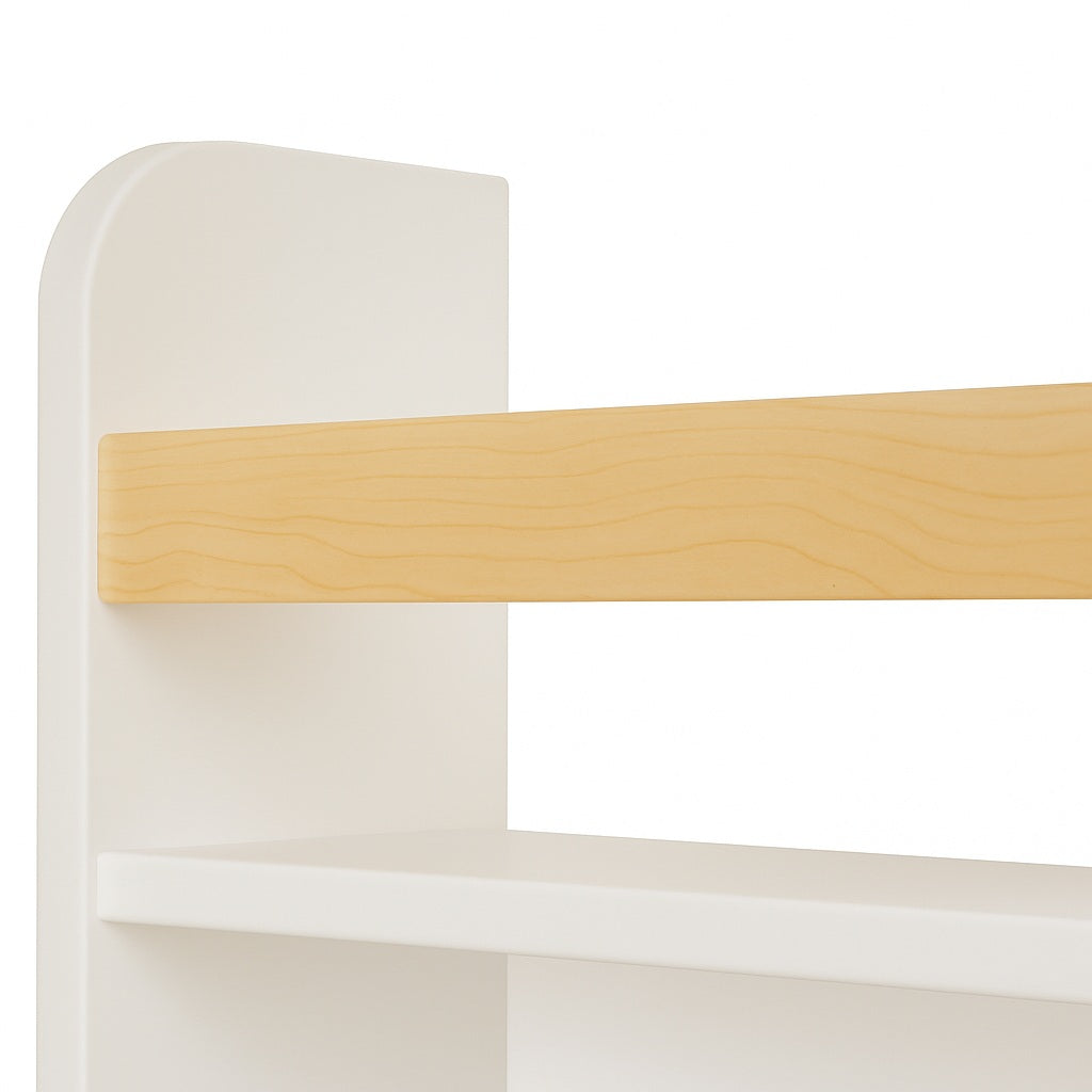 Стенна Детска Етажерка GINGER HOME – Бяла, с Рафтове и Закачалки