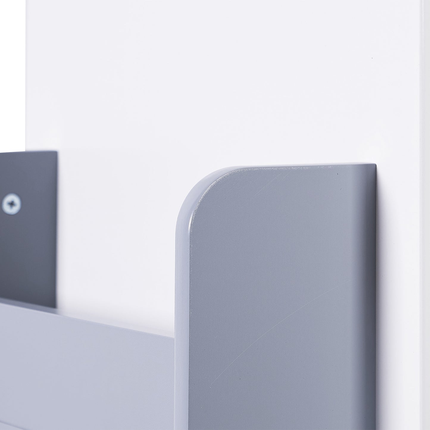 Libreria Bambini Girevole 360° in Legno ROCKET con 4 Ripiani – Scaffale per Libri e Giochi Bianco/Grigio
