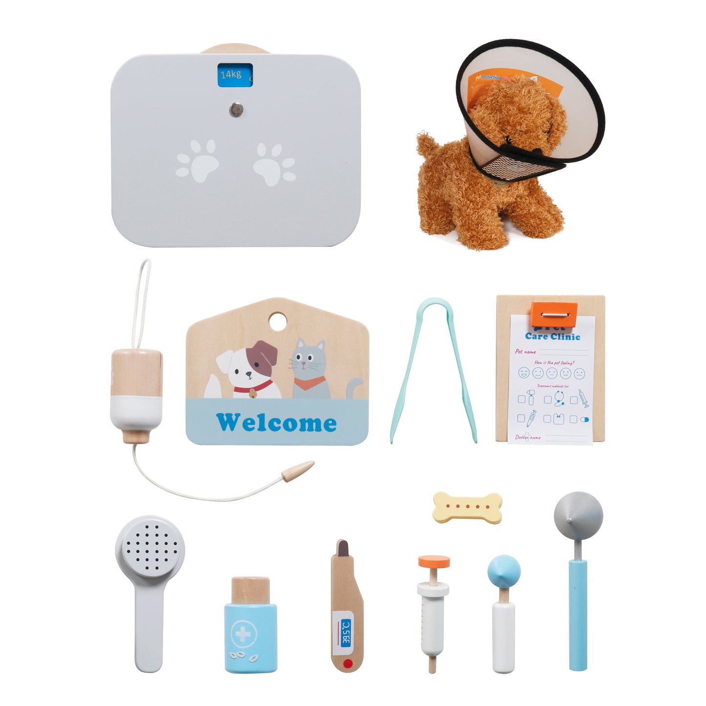 Комплект аксесоари към детска ветеринарна клиника GINGER HOME и плюшено куче